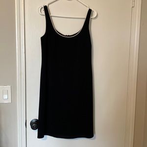 Emanuel Ungaro black scoop neck slipdress with white piping